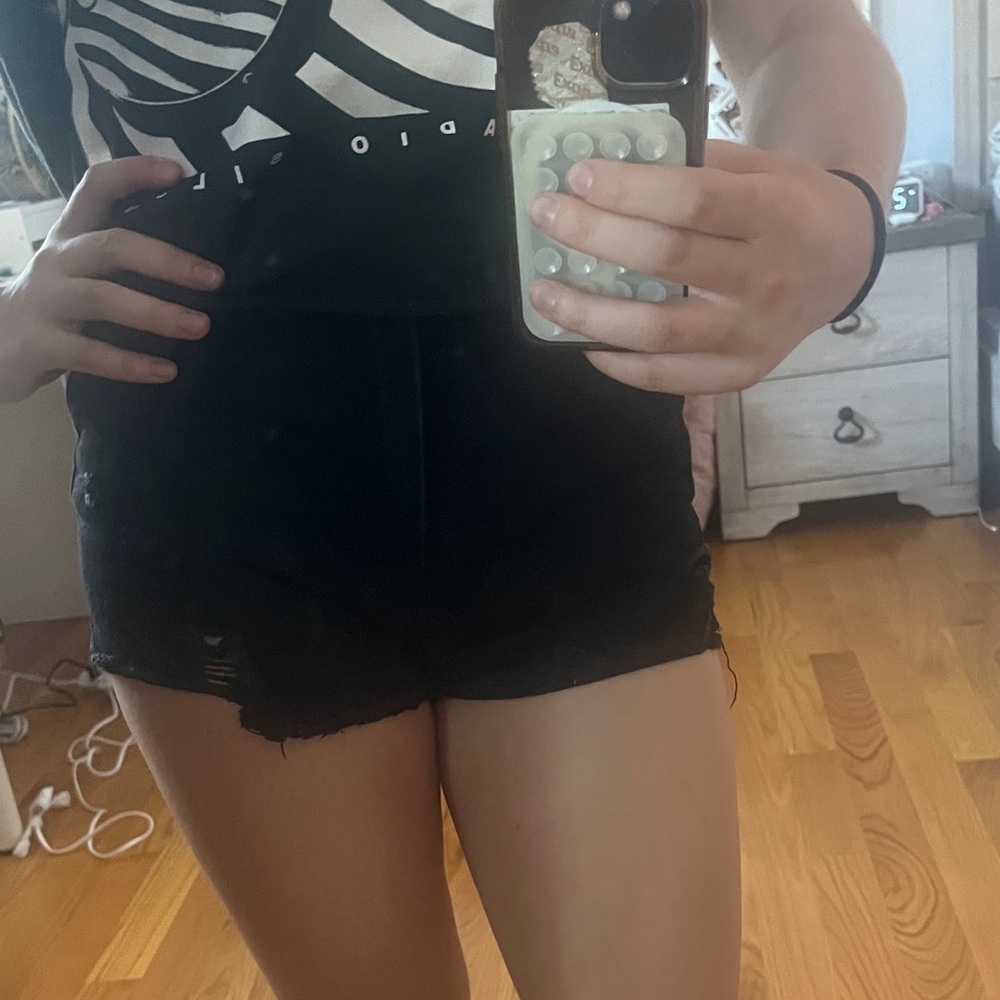 Rewash Black Jean Shorts